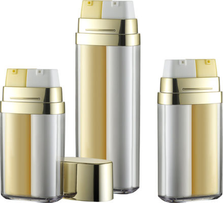 JL-AB210A Custom Shape Airless Travel Bottles 0.09ml Dosage AS PP Daul Chamber  8mlx2 10mlx2 15mlx2