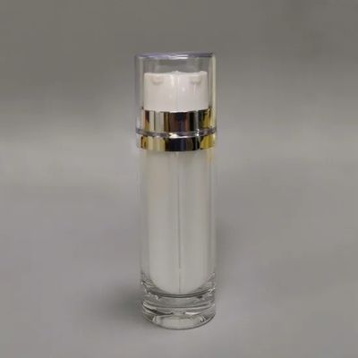 JL-LB314 White Dual Chamber Plastic Luxury Lotion Bottles With Double Actuator