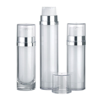 JL-LB314 White Dual Chamber Plastic Luxury Lotion Bottles With Double Actuator