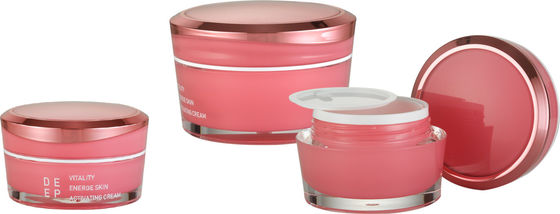JL-JR803 Wholesale Acrylic PMMA Cream Jar Packaging Double Wall 15g 30g 50g