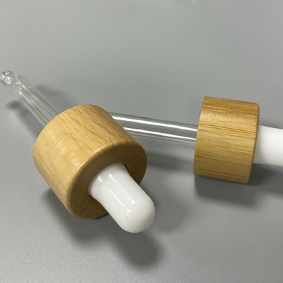 Dropper with Sepcial Decoration Bamboo Cover Wood Cap 24/410 28/410 Dropper Set Glass