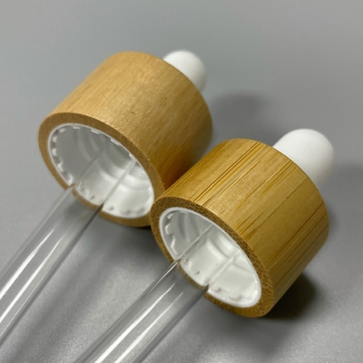 Dropper with Sepcial Decoration Bamboo Cover Wood Cap 24/410 28/410 Dropper Set Glass