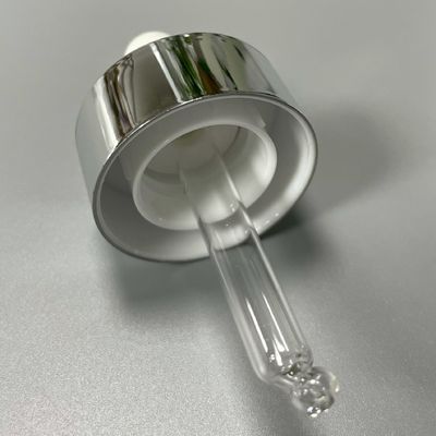 Big Cap Double Layer Closure UV Shiny Silver Essential Oil Dripper 20/410 Electonic Plated Cover Two Layer