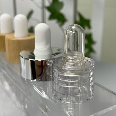 Clear PVC Nipple 24/410 Dropper Transparent PETG Cap For Skincare Oil