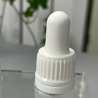 18/415 Glass Dropper With Tamper Evident Ring White Ribbed