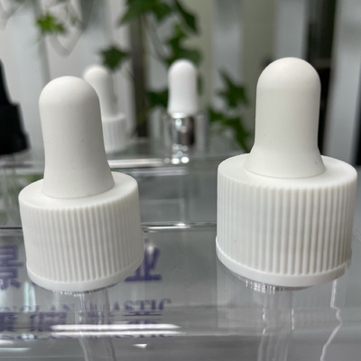 Dropper 18/415 with Tamper Evident Ring White Ribbed