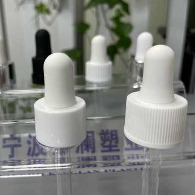 Dropper 18/415 with Tamper Evident Ring White Ribbed