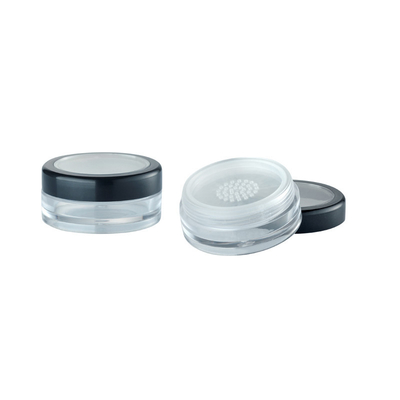 JL-PC104 Compact Case 10g Blusher Container Clear Plastic Loose Powder Case with Sifter Blusher Compact Powder Jar