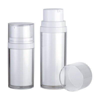 JL-AB222 Square White Airless Pump Bottles 0.23ml Dosage 30ml 50ml Replaceable