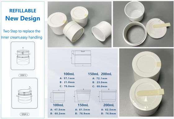 JL-JR834A Round PP Refill Replaceable Plastic Jar For Cream