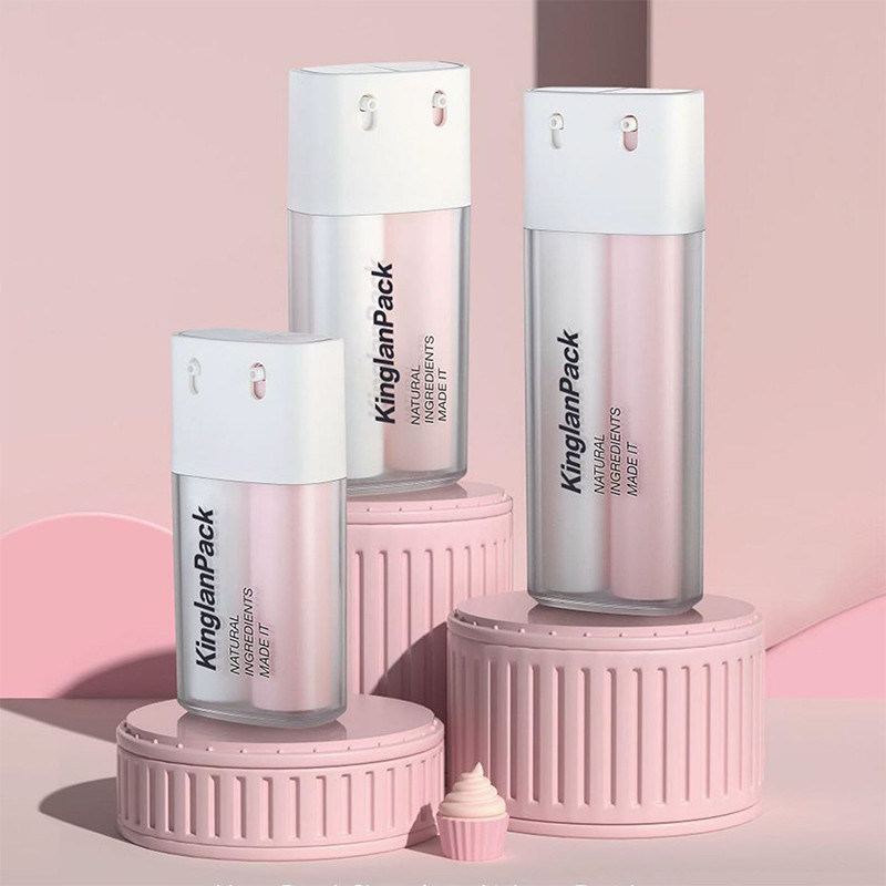 JL-AB210B Snap On Sealing Airless Pump Bottles Dual Chamber 15ml 20ml 30ml Personal Care For Cosmetic