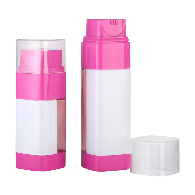 JL-LB309 PET Lotion Bottle 50ml 80ml Dual Chamber Lotion Bottle With Single Head