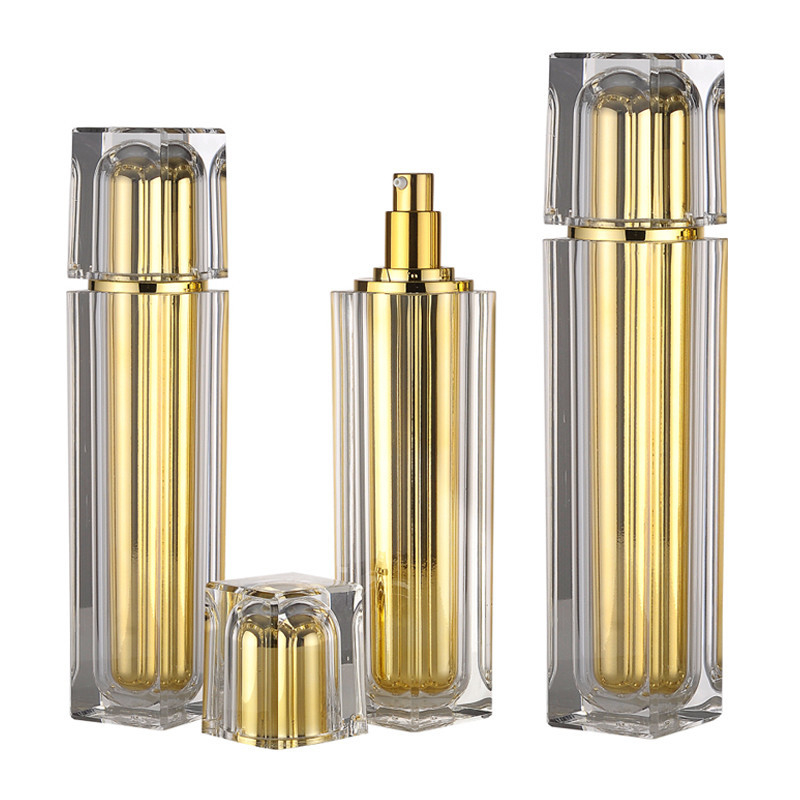 JL-LB312 Golden Luxury Cosmetic Plastic Bottle 30ml 40ml 100ml 120ml Lotion Bottle