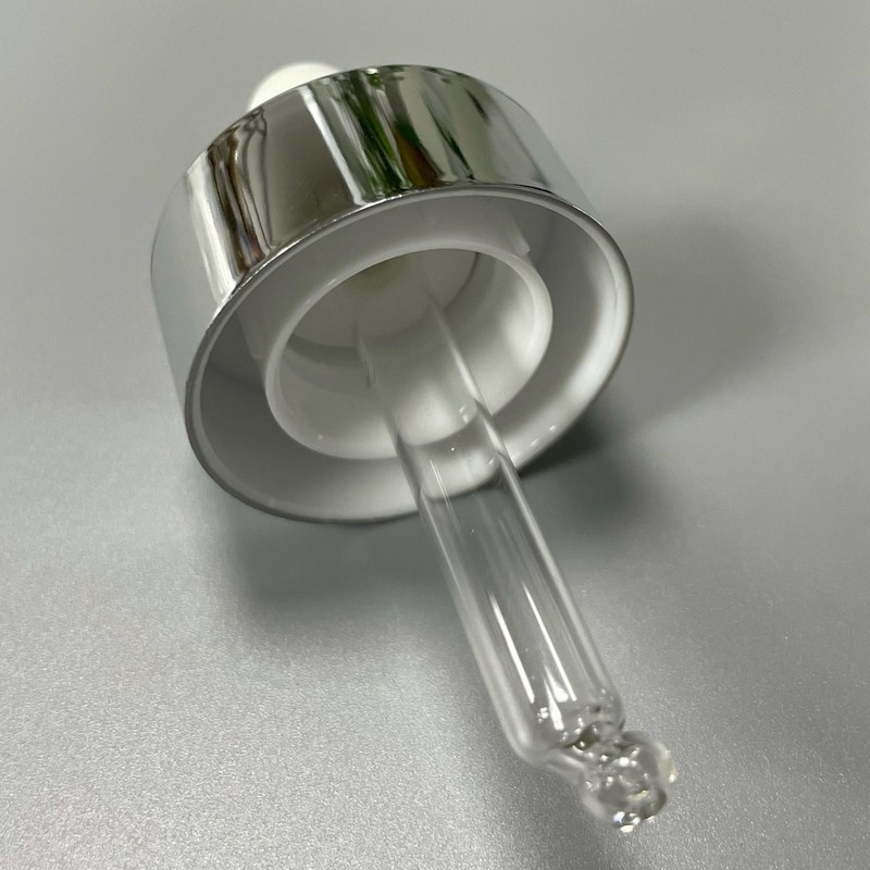 Big Cap Double Layer Closure UV Shiny Silver Essential Oil Dripper 20/410 Electonic Plated Cover Two Layer