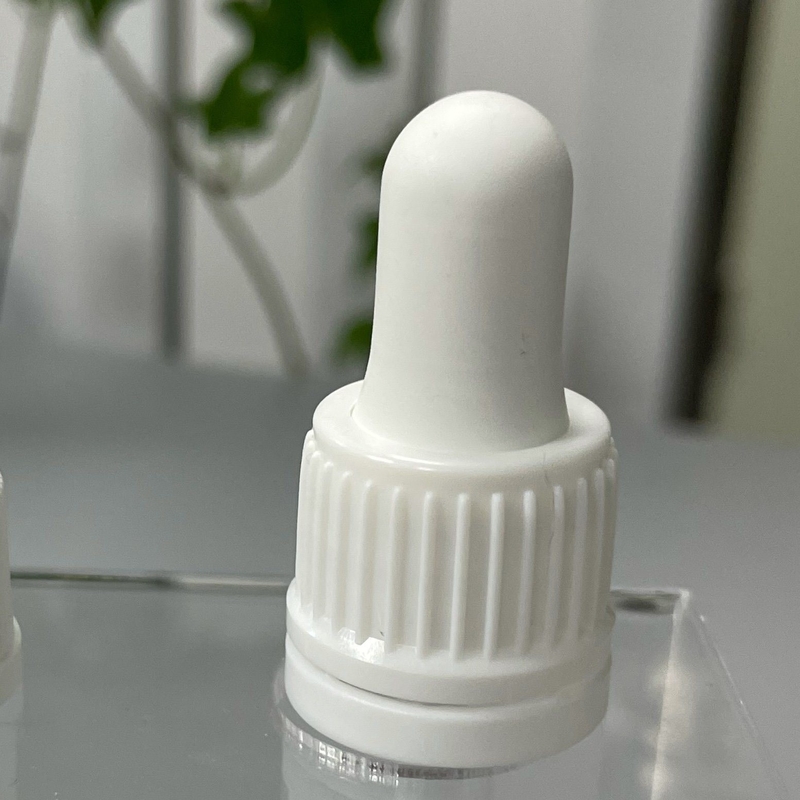 Dropper 18/415 with Tamper Evident Ring White Ribbed