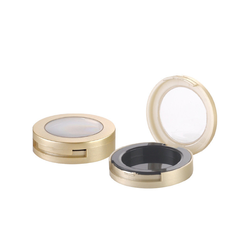 JL-EC211 Round Powder Cosmetic Eyeshadow Case Powder Compact Case Empty Plastic Cosmetic Packaging Round Pressed Powder