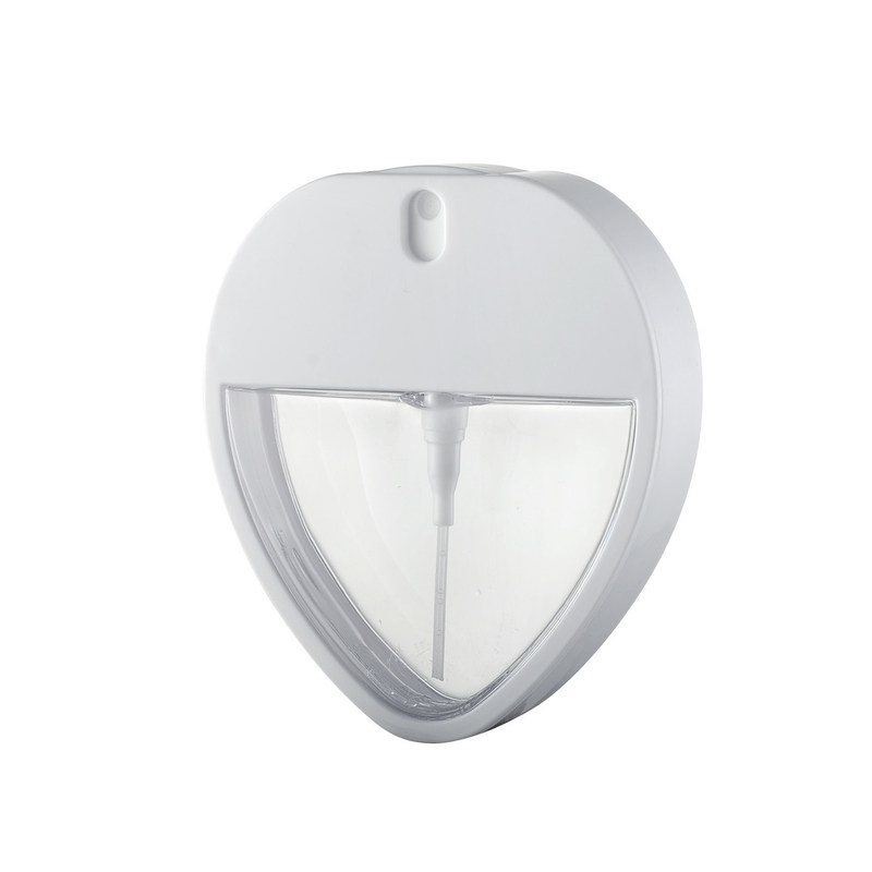 JL-PA103 Heart Shape 30ml PETG ABS Fine Mist Pump Spray Bottle Card For Perfume