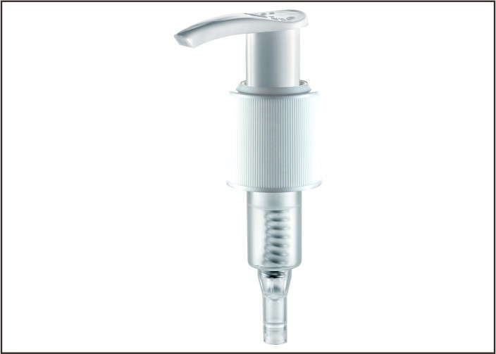 JL-JS302A Left-right  Lock Up Lotion Pump Smooth, Aluminum, Ribbed Lotion Dispenser Pump