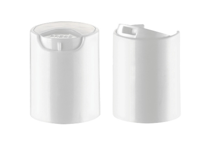 JL-CP101  Plastic Threaded Smooth Disc Top Cap 18mm 20mm 24mm 28mm Plastic Disc Flip Top Cap for Shampoo Aluminum Bottle