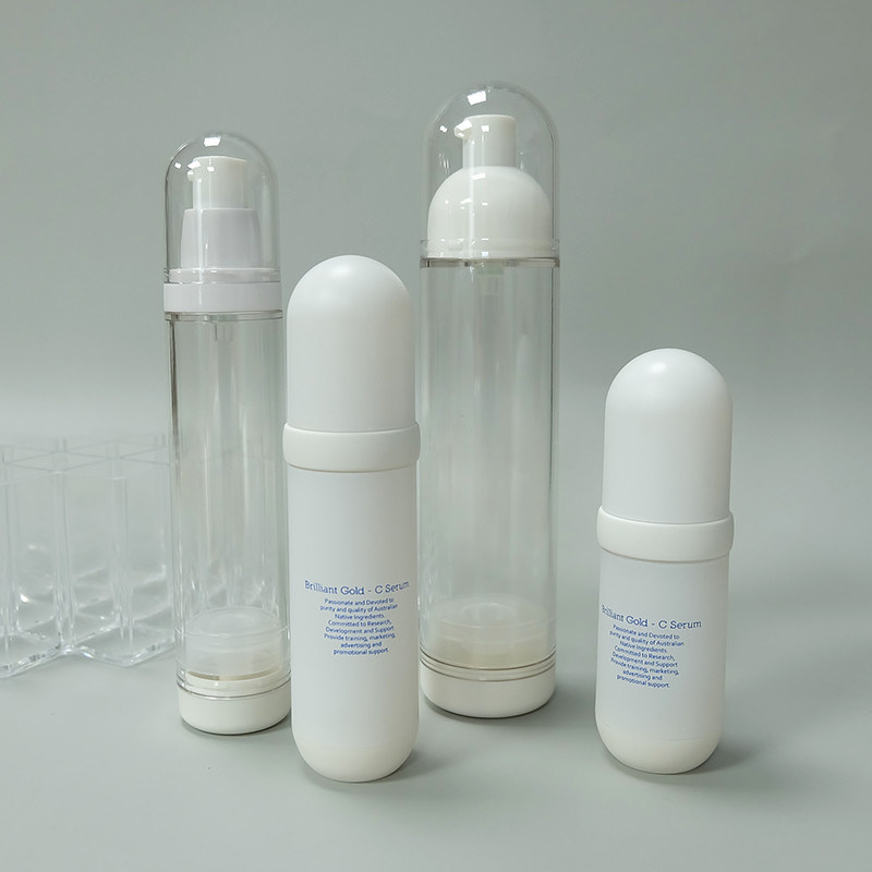 JL-AB123 Screw Sealing ODM AS White Airless Pump Bottles 0.5 Oz 1 Oz 1.7 Oz Single Wall